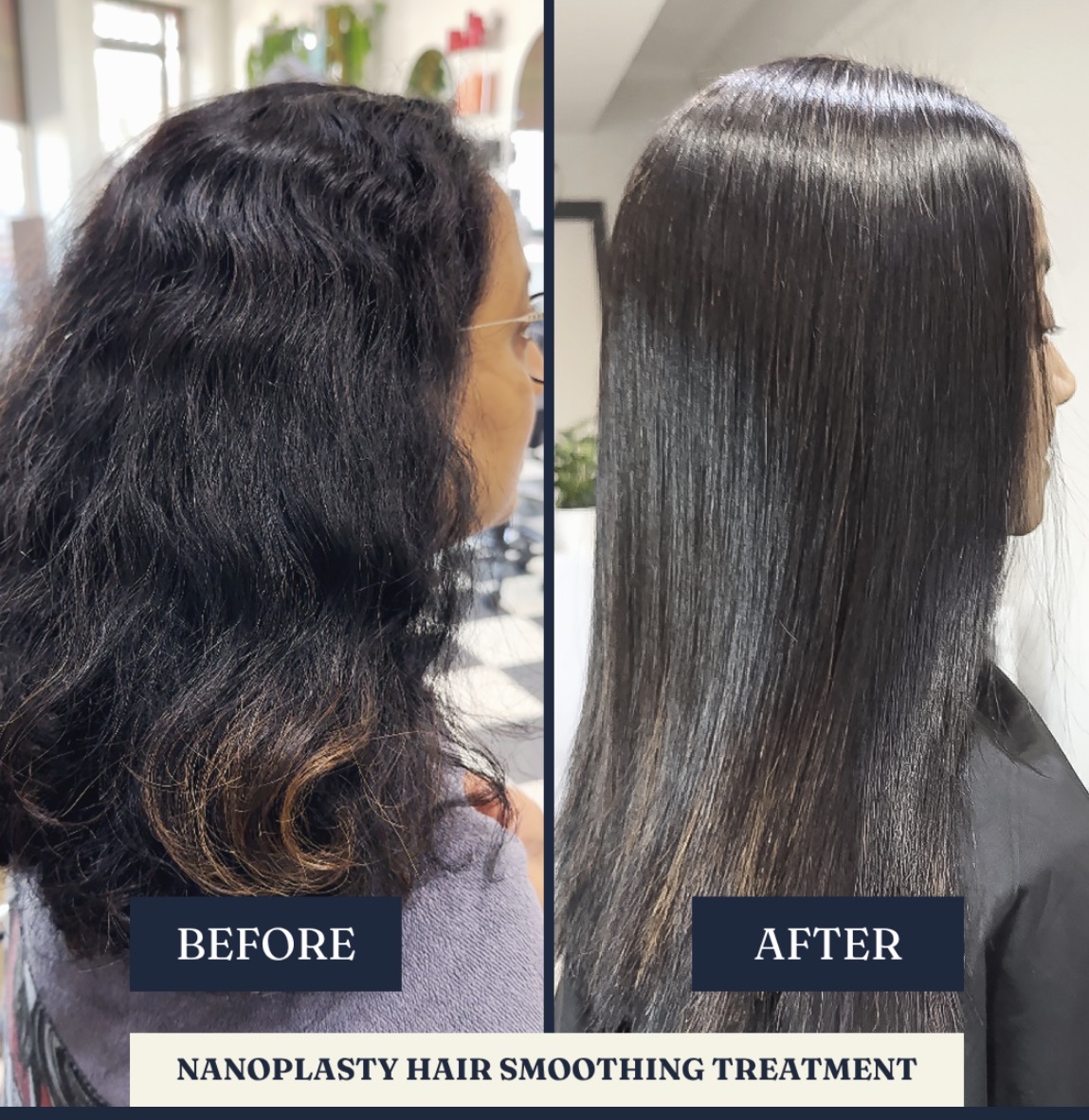 Nanoplasty before and after Vermont hair salon