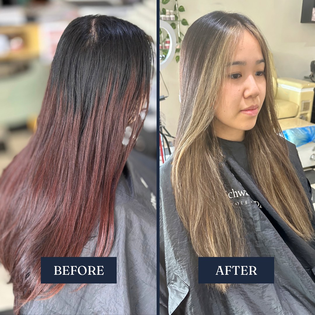 Balayage before and after – Fabuluxe Hair Studio Vermont
