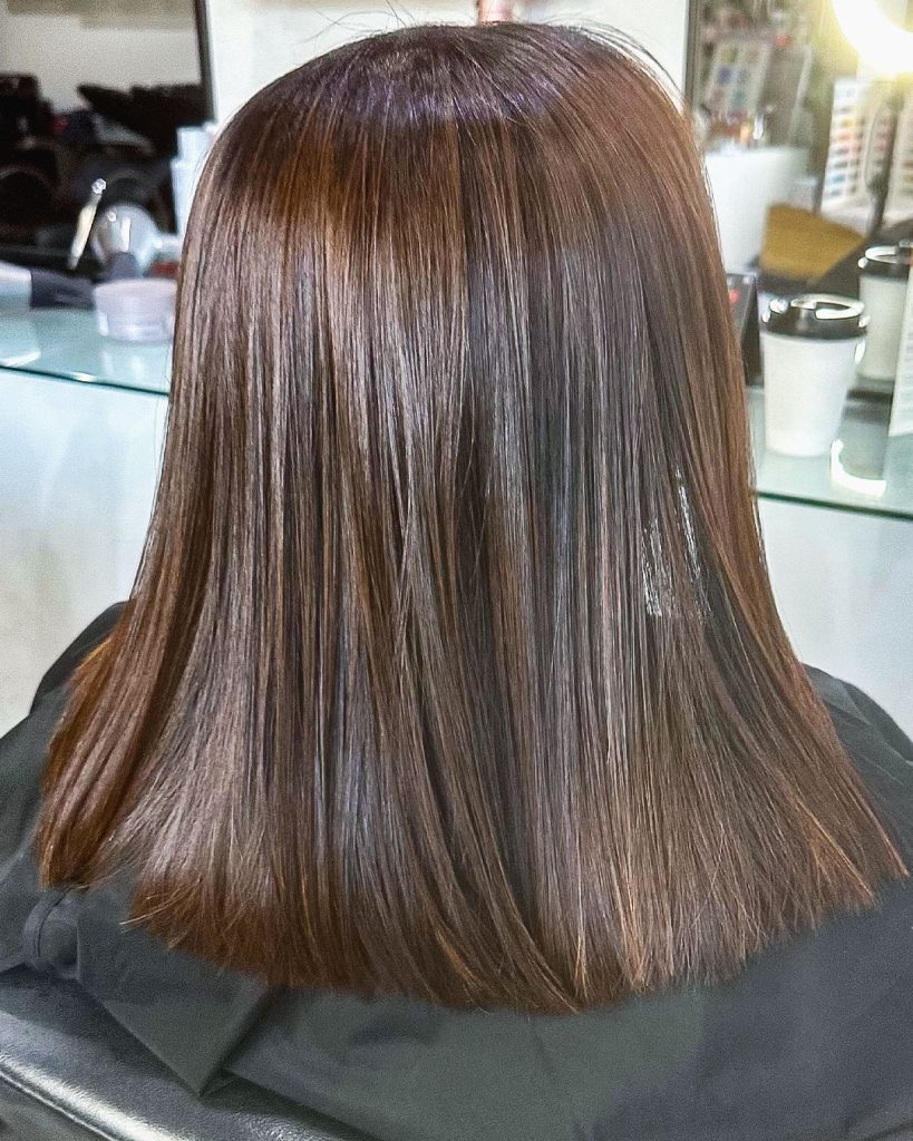 Healthy shine after hair repair treatment – Fabuluxe Hair Studio Vermont
