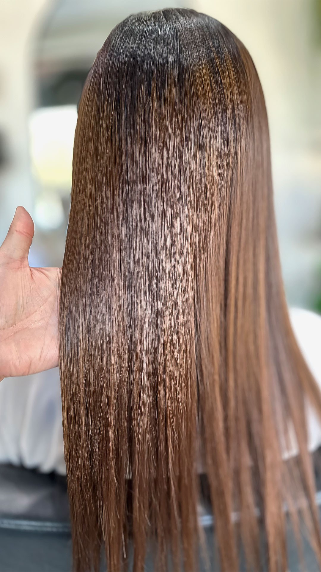 Healthy, glossy hair after treatment – Fabuluxe Hair Studio Vermont